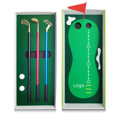 Golf Pen Set & Mini Desktop Putting Green Game