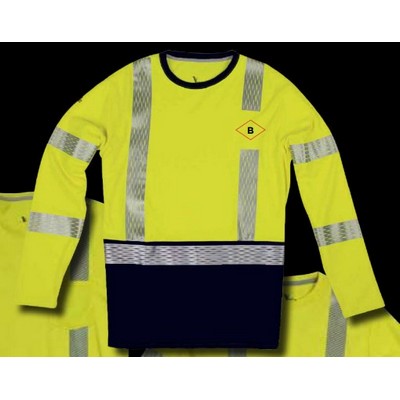 Vizable™ FR HI-VIS Dual Hazard Long Sleeve Hybrid T-Shirt