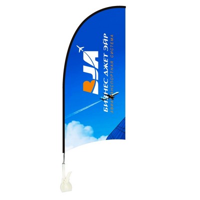 12''x27'' Teardrop Mini Flag w/Clip Base - 2 Side Imprint