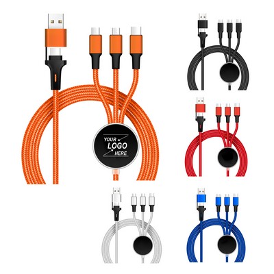 5-in-1 Dual USB to Triple Round LED Charging Cable