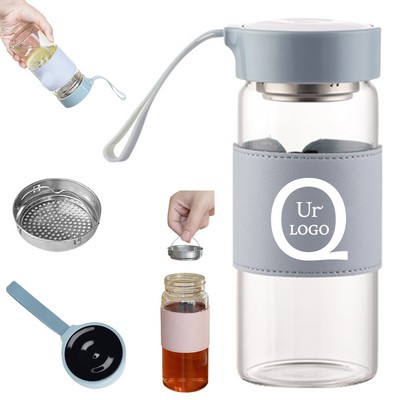 16.2Oz Glass Water Bottle W/Infuser