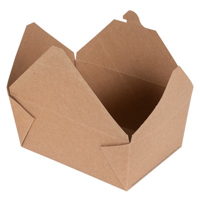 BioPlus TERRA #4 Compostable Paper Takeout Box - Kraft