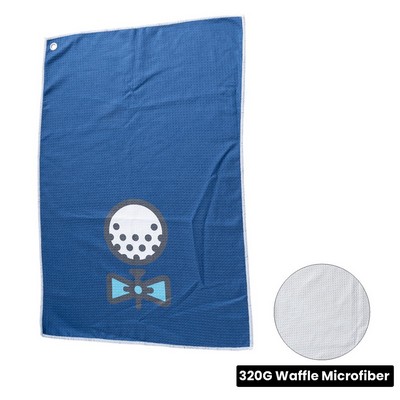 Sublimation Waffle Golf Towel with Grommet & Carabiner - 12" x 20"