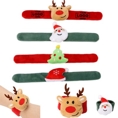 Christmas Holiday Slap Bracelets with Festive Designs