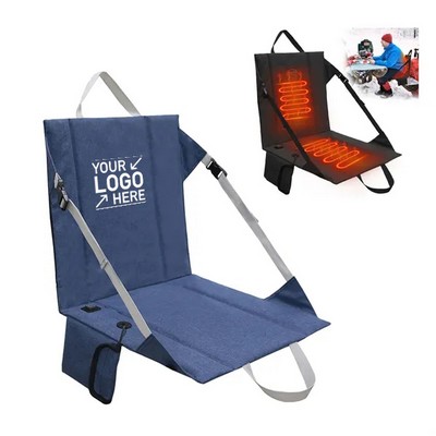 USB Heated Stadium Seat Cushion with Back Support for Comfort