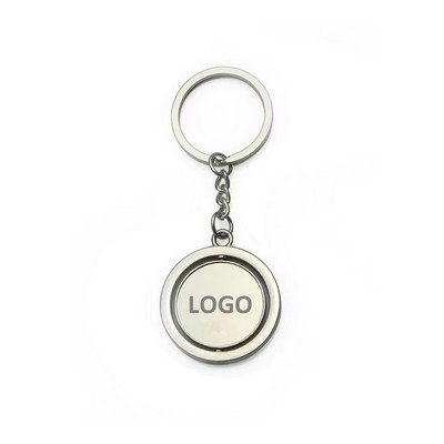 Rotatable Metal Round Keytag Laser Logo