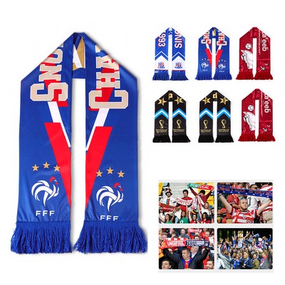 Printed Satin Soccer Fan Scarf