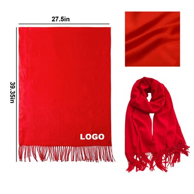 Annual Meeting Red Soft Cashmere Feel Winter Scarf