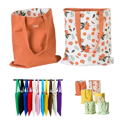 Reusable Double Sided Canvas Tote Bags