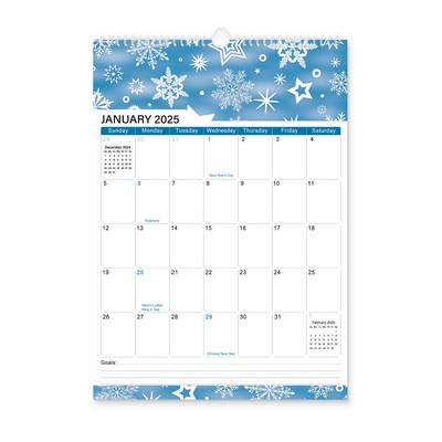 18 Months 17"*12" Snowflake Wall Calendar From Jan 2025 To June 2026