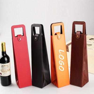 Reusable Wine Carriers Bag Single Bottle Leather