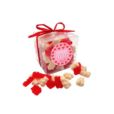 Lovely Acetate Cube with Red & White Gummi Bears