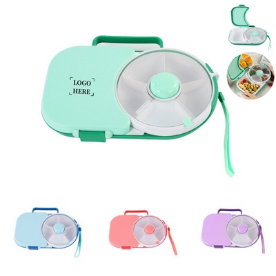 Lunch Box with Snack Spinner Bundle with Hand Strap