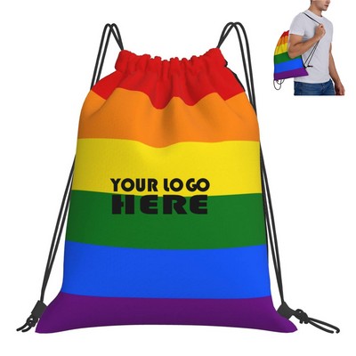 Rainbow Drawstring Backpack