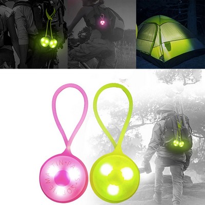 Outdoor Sports Silicone LED Warning Backpack Light