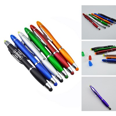 Gel Highlighter Pen with Stylus