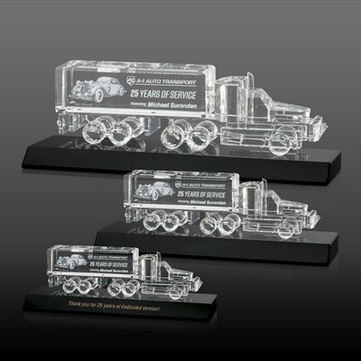 Crystal 18 Wheeler on Base 3D - Black