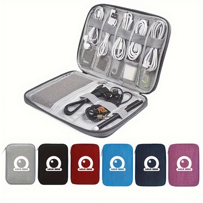 Compact Heathered Travel Tech Organizer Pouch