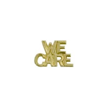 We Care Cut Out Cast Stock Jewelry Pin