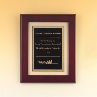 Airflyte Series Rosewood Plaque w/ Brush Gold Metal Background (12"x15")