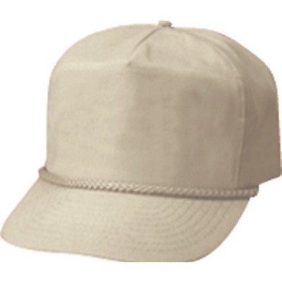 5 Panel Poplin Golf Cap with Adjustable Plastic Snap