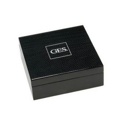 Glossy Black Square Box w/Carbon Fiber Finish Lid