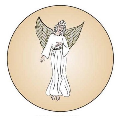 Angel Round Metal Photo Magnet (2 1/2")