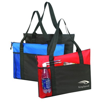 Poly Tote Bag w/Zipper (20"x14"x2 1/4")