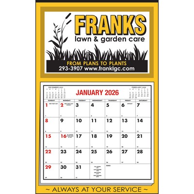 2 Color Imprint Border Apron Calendar