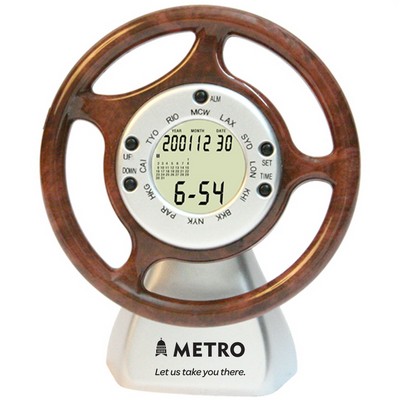 Steering Wheel Clock/ Calendar-BROWN