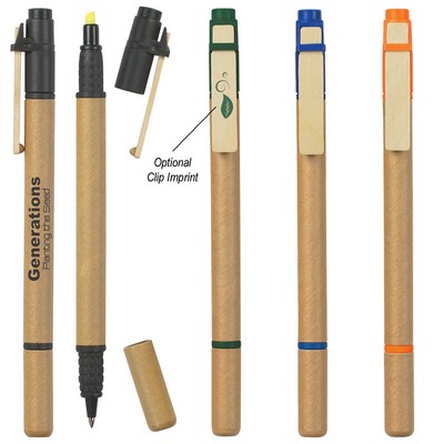 Dual Function Eco-inspired Pen With Highlighter