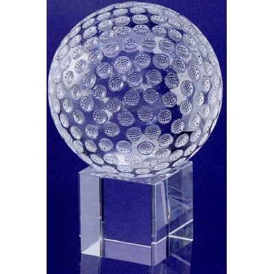 Large Optic Crystal Golf Ball Set Award