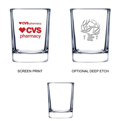 2.5 Oz. Shooter Selection Square Shot Glass (Screen Printed)