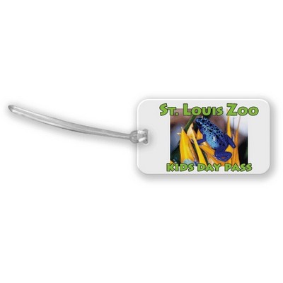 Custom shaped luggage tag - rectangle 1 (3.5"x2") 1C on colored vinyl