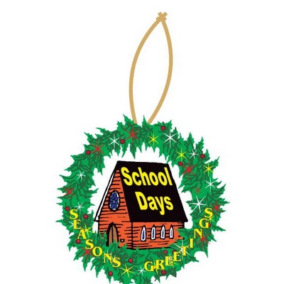 School Days House Wreath Ornament w/ Mirrored Back (2 Square Inch)