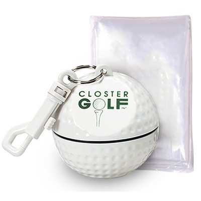 Rain Poncho in Golf Ball Sport Safe w/ Clip