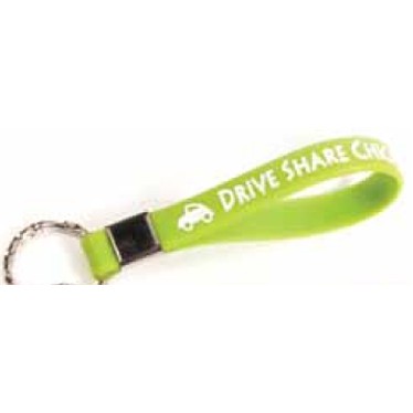 Silicon Wristband Key Ring (Debossed W/ Color Fill)