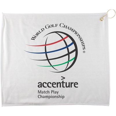 15" X 18" Polyester Blend White Golf Towel W G&H