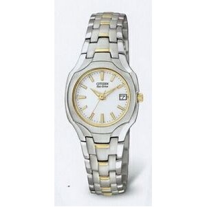 Citizen Eco Drive Ladies 2-Tone SS Bracelet Watch w/ 11 Diamonds