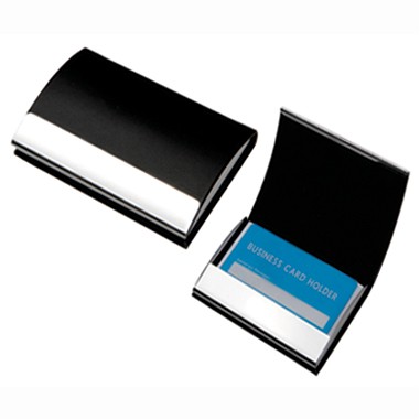 Leatherette Business Card Case w/Stainless Steel Engraving Plate