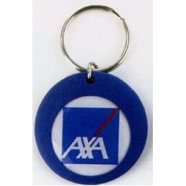 Round Rubber Key Chains w/ Label & Dome