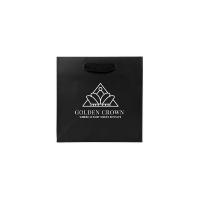 Matte Black Traditional Shape Paper Euro Tote (6.5"x3.5"x6.5")