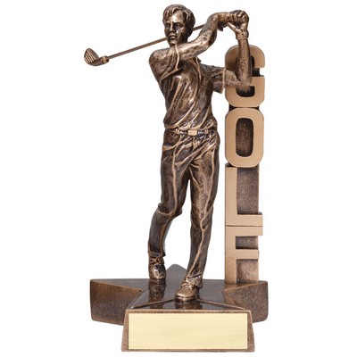 Golf Billboard Resin Sculpture - Male Swing