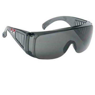 Large Frame Single Piece Lens Safety Glasses Gray Lens/Frame