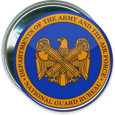 Military - Army and Air Force, National Guard Bur - 2 1/4 Inch Round Button