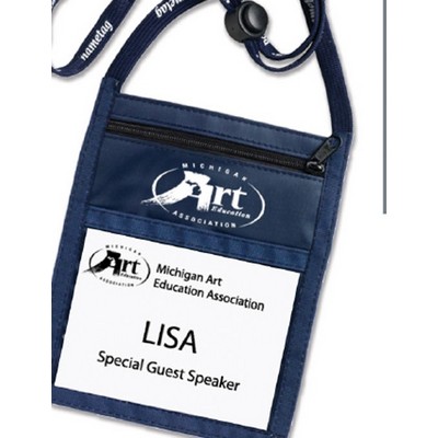 Deluxe Trade Show Badge Holder w/Imprinted Lanyard