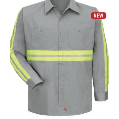 Red Kap® Long Sleeve Enhanced Visibility Cotton Work Shirt