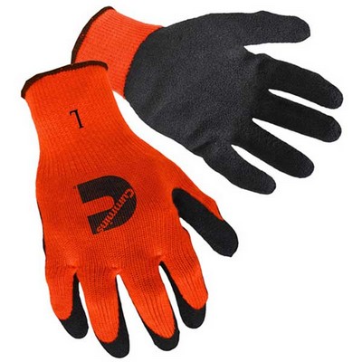 Hi-Viz Orange Textured Latex Palm Coated Gloves