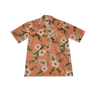 Hawaiian Tropical Print 100% Rayon Silky Feel Bahama Shirt