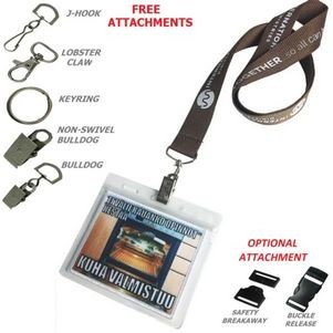 3/4" Lanyards w/ Badge Holder Combo Clear Vinyl